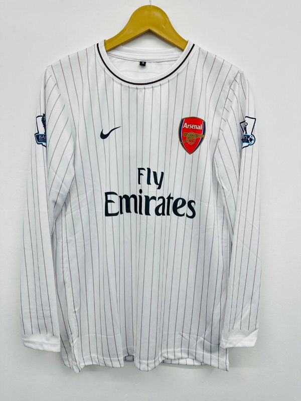 Arsenal  Jersey White Size Mレプリカ Arsenal White Pinstripe Long Sleeve Jersey – Rosický 7 | FBL